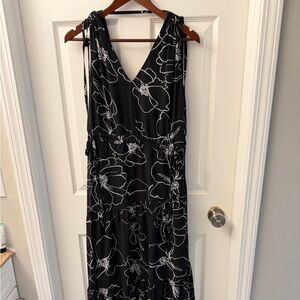 1. State Black Maxi Dress with White Floral Outline